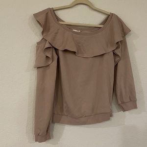 Lush ruffle one shoulder Sweater